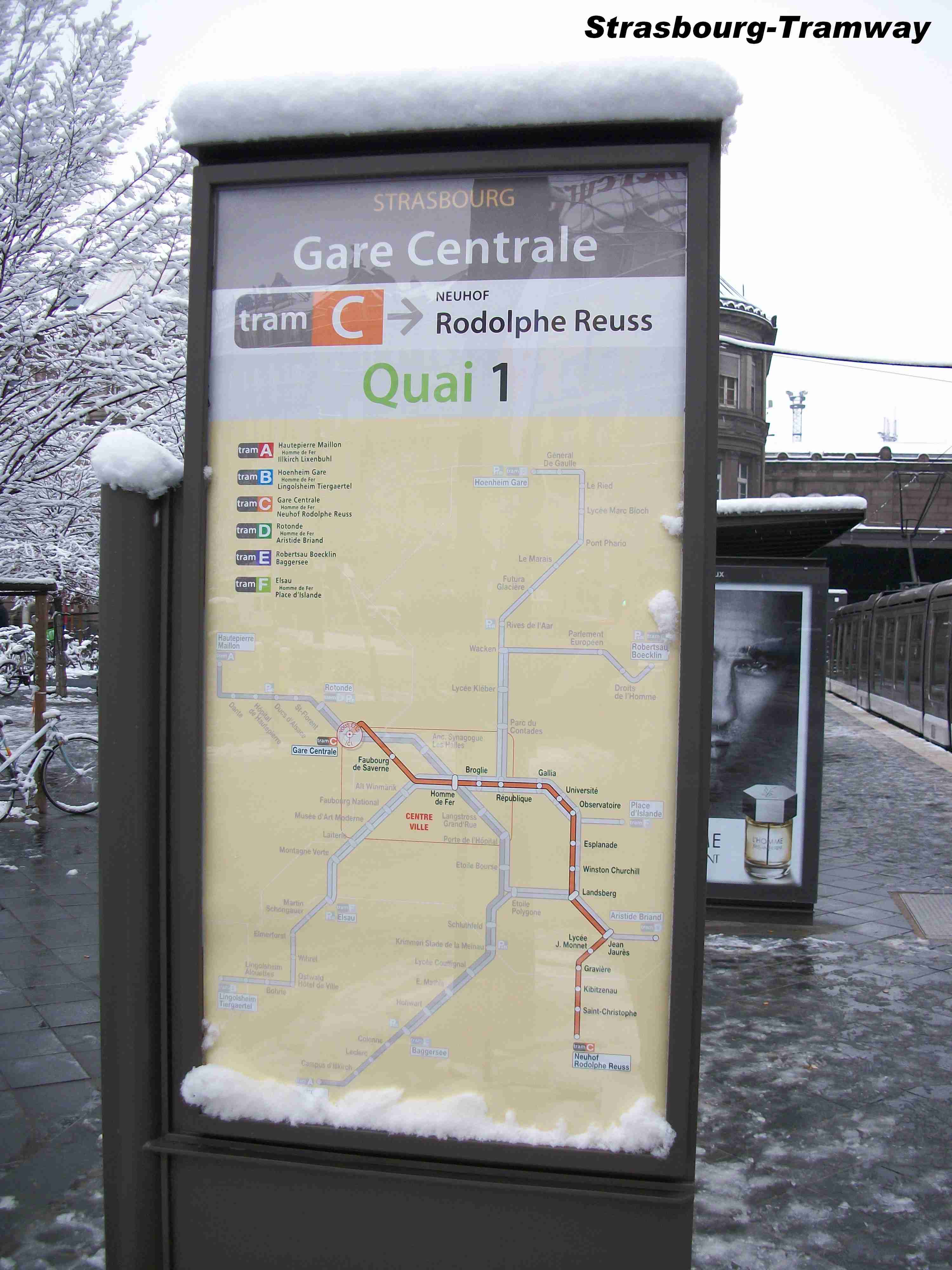 Le plan de la ligne C au terminus de la Gare Centrale.